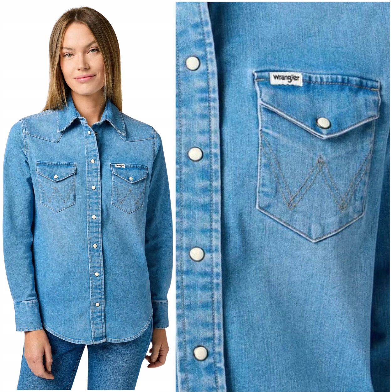 Wrangler Western Shirt Soft Earth dámská džínová košile Regular Fit Xs