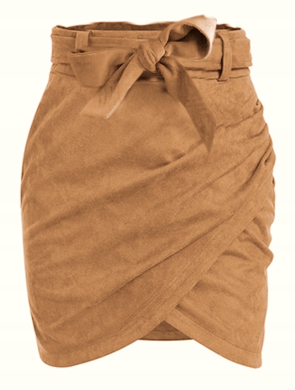 SPÓDNICA ZAMSZOWA Pasek PRZEKŁADANA MARSZCZONA M38 Rozmiar M