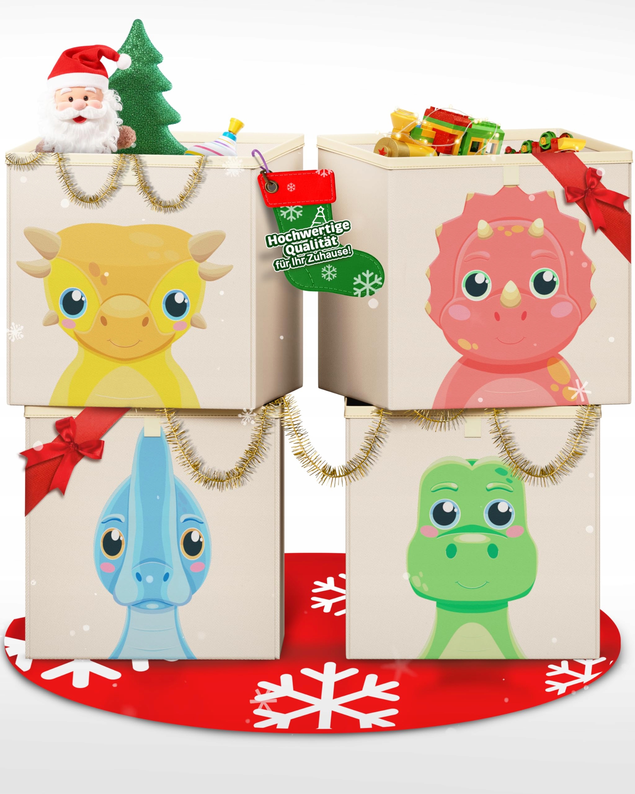 Krabička na dětské hračky 33x33x33 cm Mookrook 4 kusy Motivy zvířat