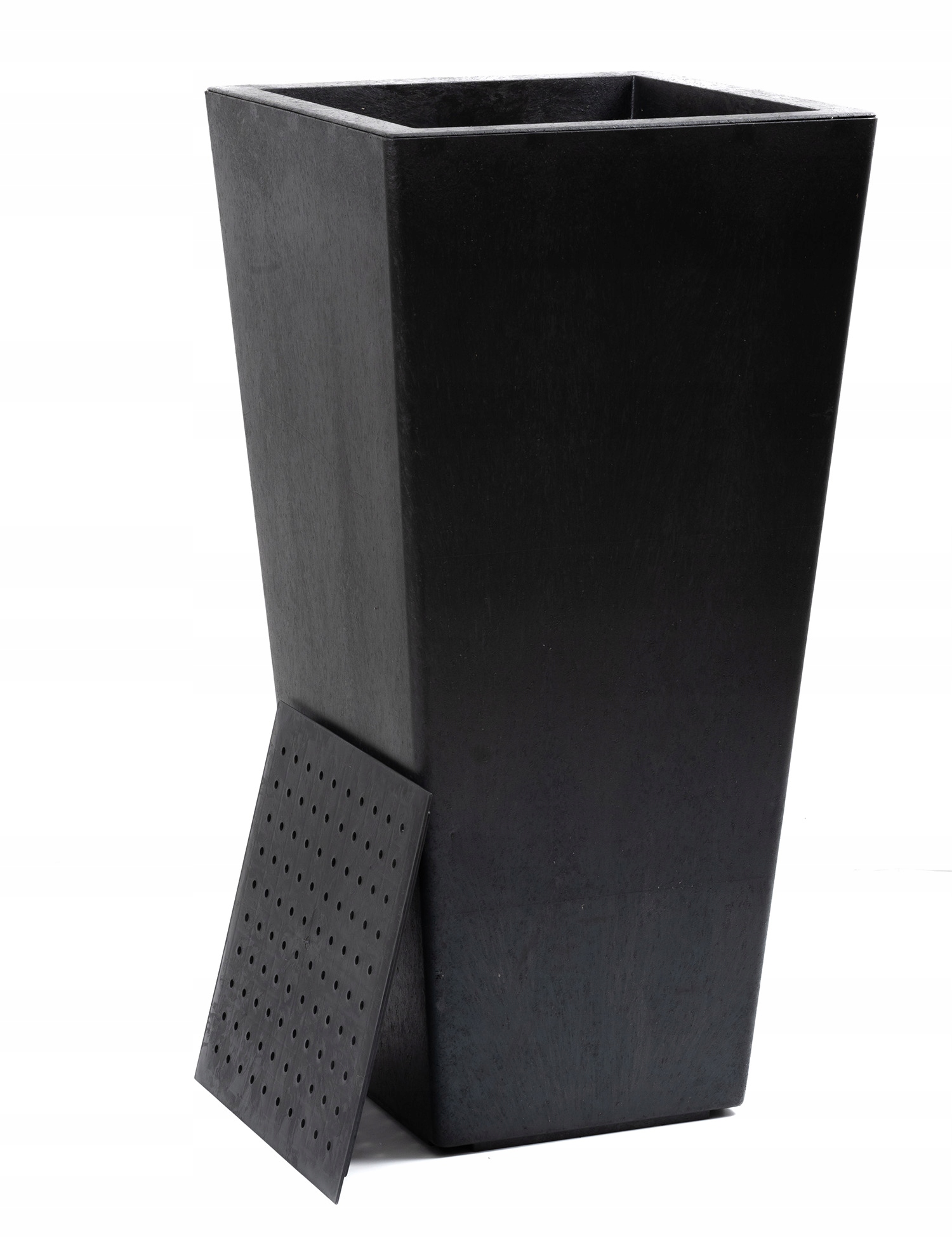 Eco Záhradný kvetináč na terasu, balkón, veľký 70 cm, Mrazuvzdorná čierna vložka