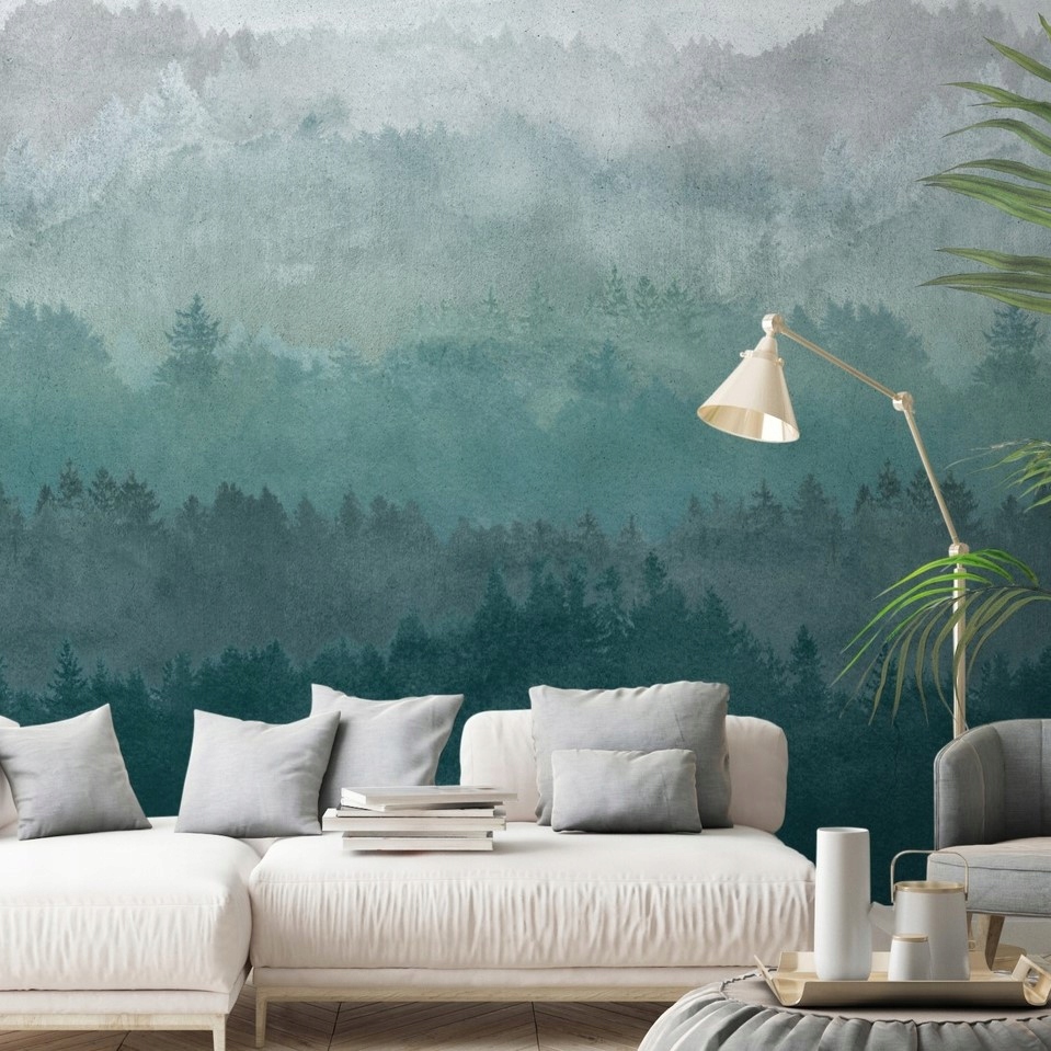 Lesní krajinná fototapeta Les na flizelině