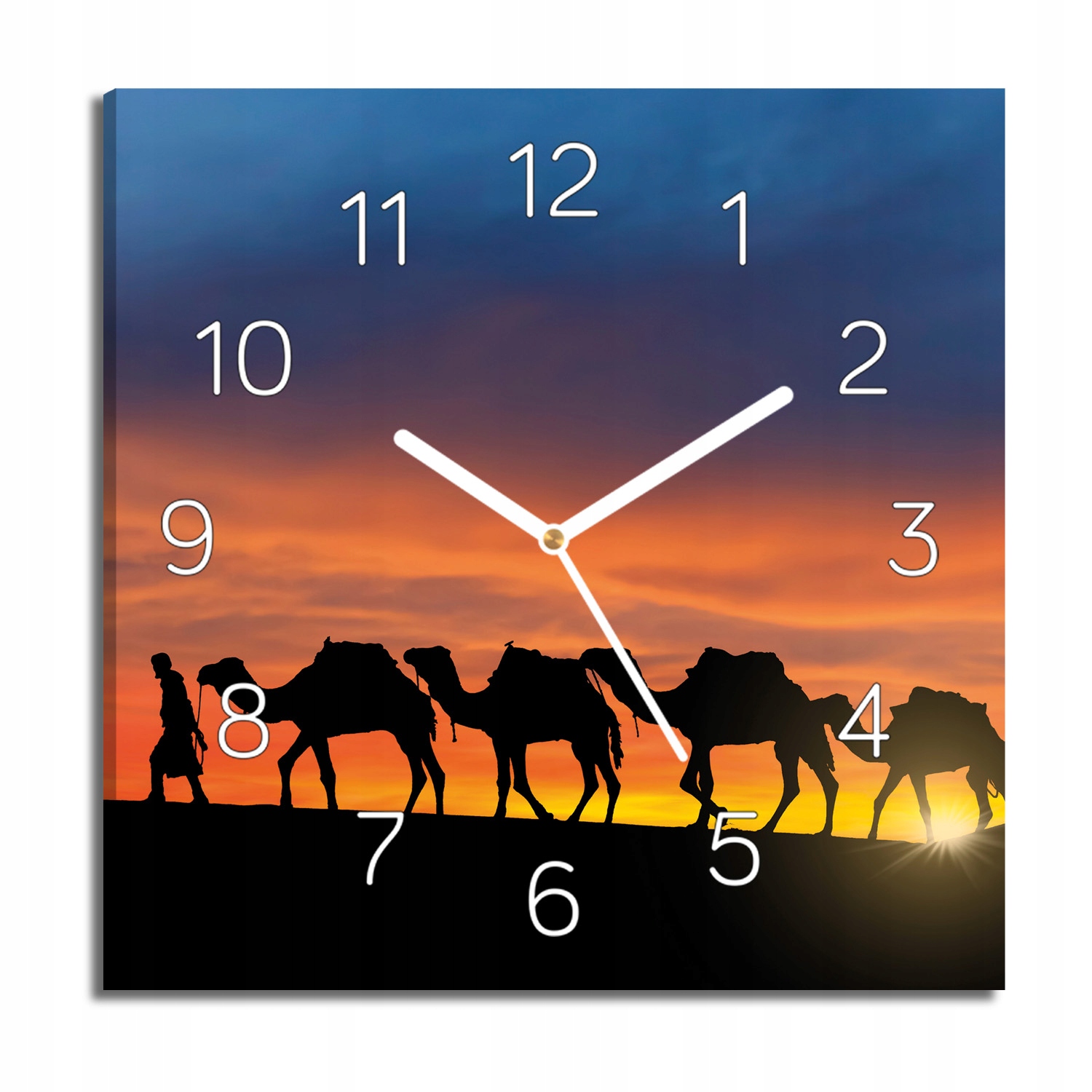 Hodiny canvas Karavan velbloudi na zeď 30x30
