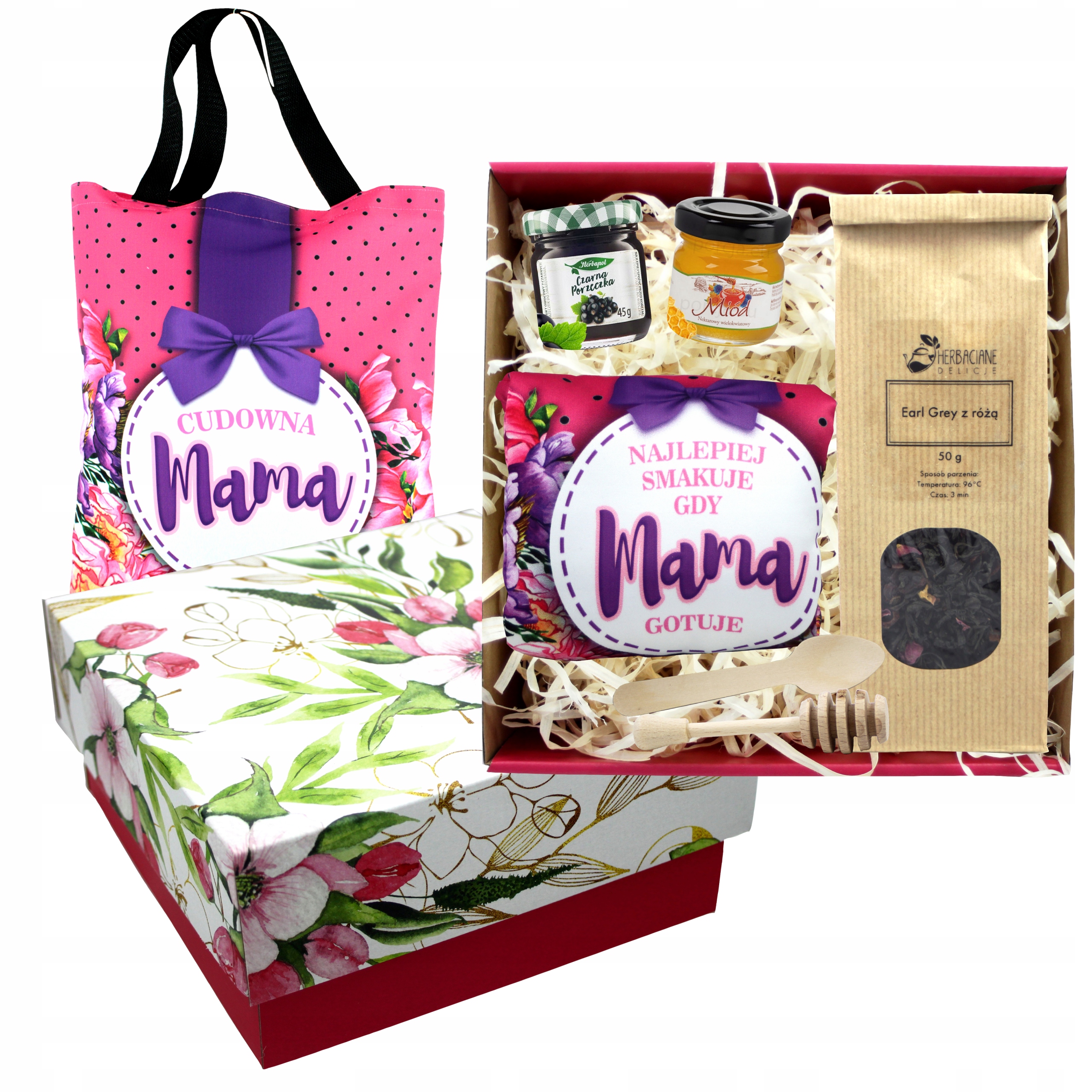 

Zestaw Torba herbata dżem na Dzień Matki