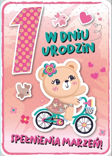 

Kartka na Roczek dla dziewczynki z tekstem GM682