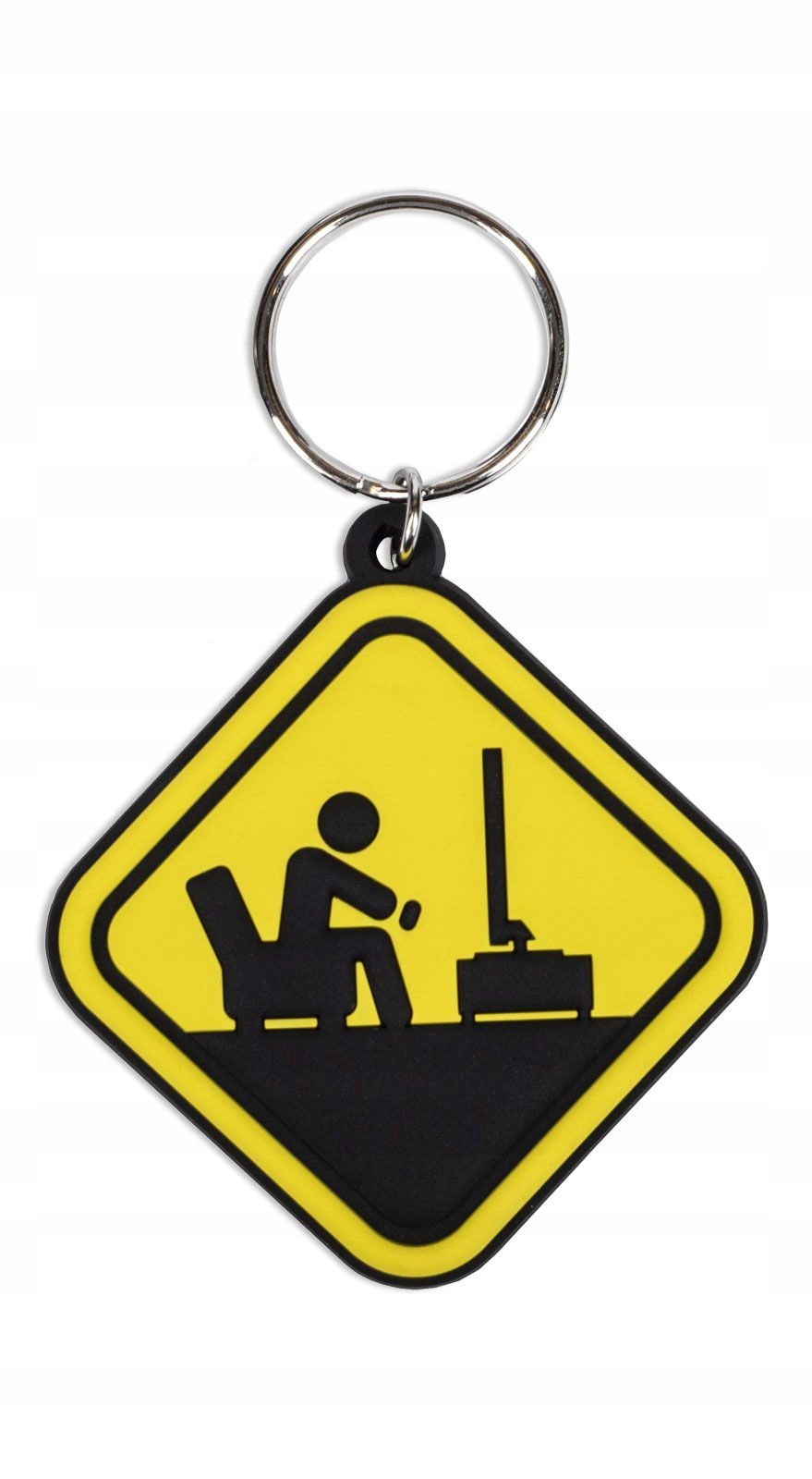 

Gamer At Work Caution Sign Gumowy brelok do kluczy