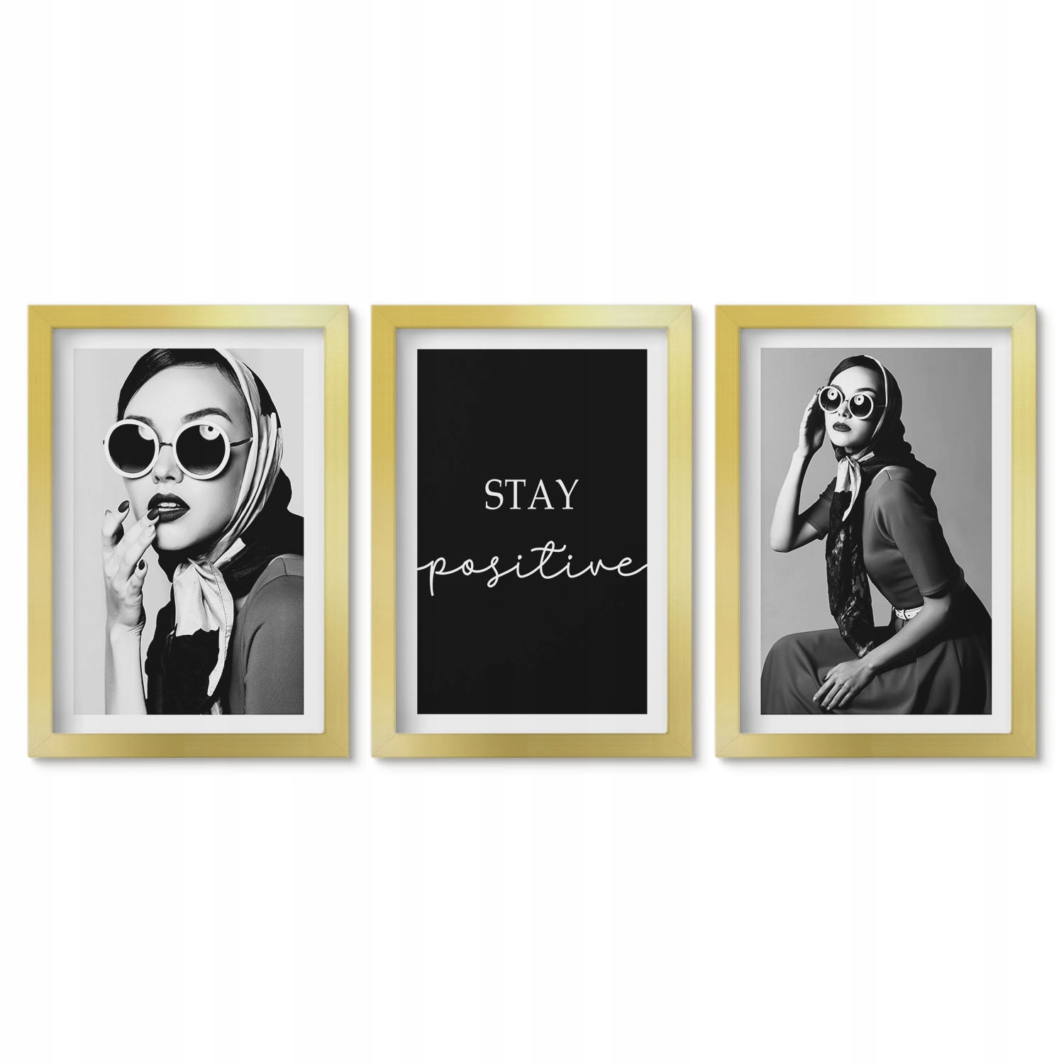 Moderní obrazy do ložnice Triptych Stylové portréty žen s brýlemi