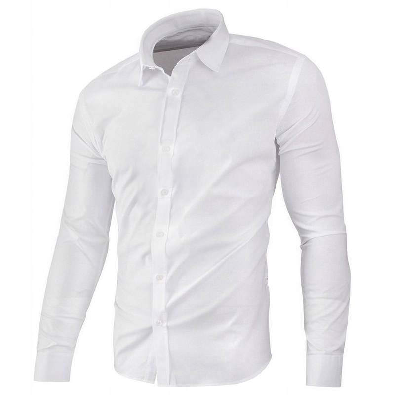 Bílá košile s dlouhým rukávem Regular bavlněná Klasická