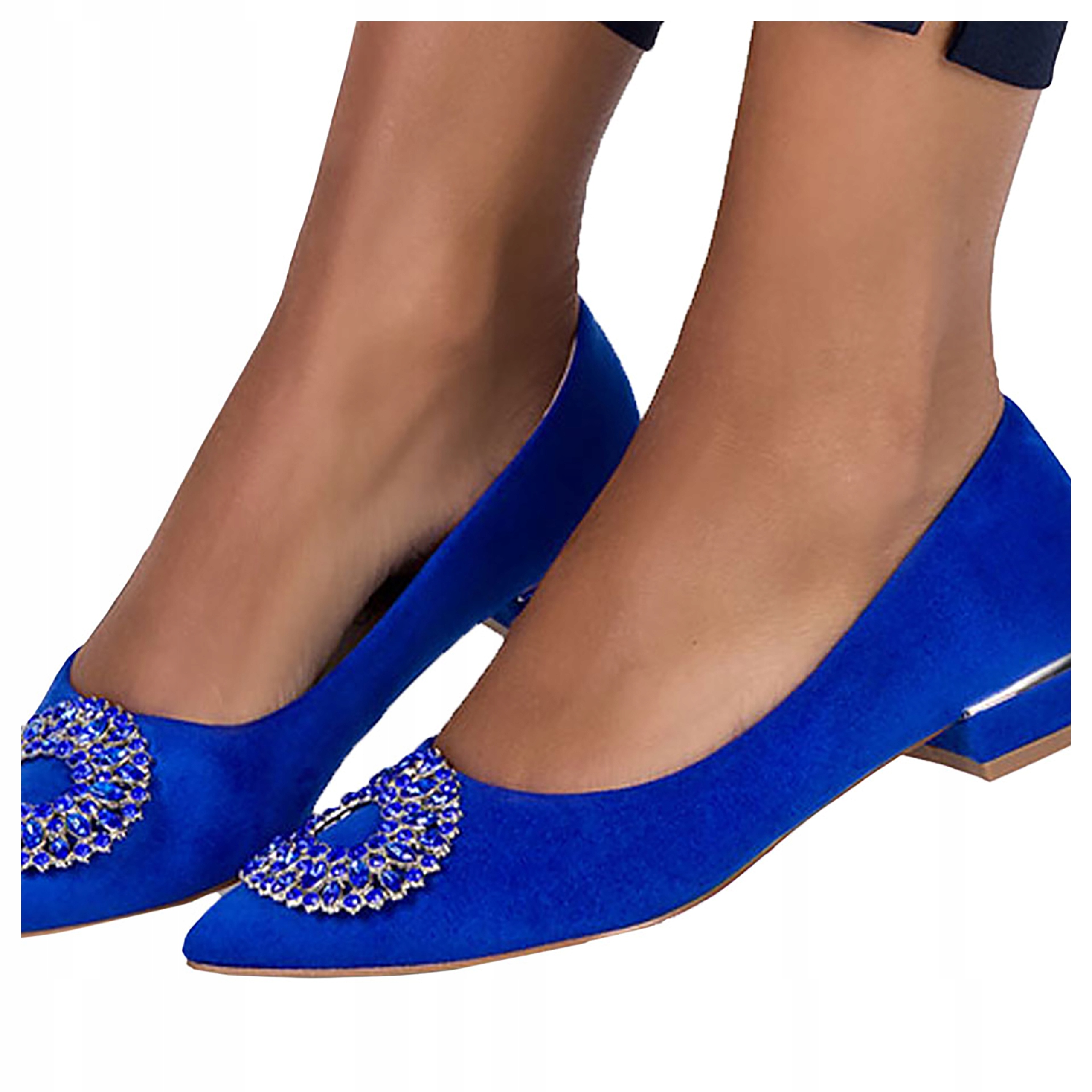 DAMSKIE BALERINY PÓŁBUTY ELEGANCKIE WSUWANE Z OZDOBĄ I SKÓRZANĄ WKŁADKĄ r38