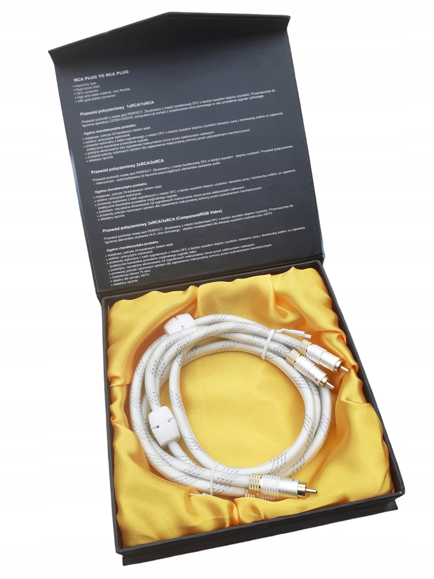 PRZYŁĄCZE 2 WTYK RCA NA 2 WTYK RCA PERFEKT BEGLI GOLD 1,5M