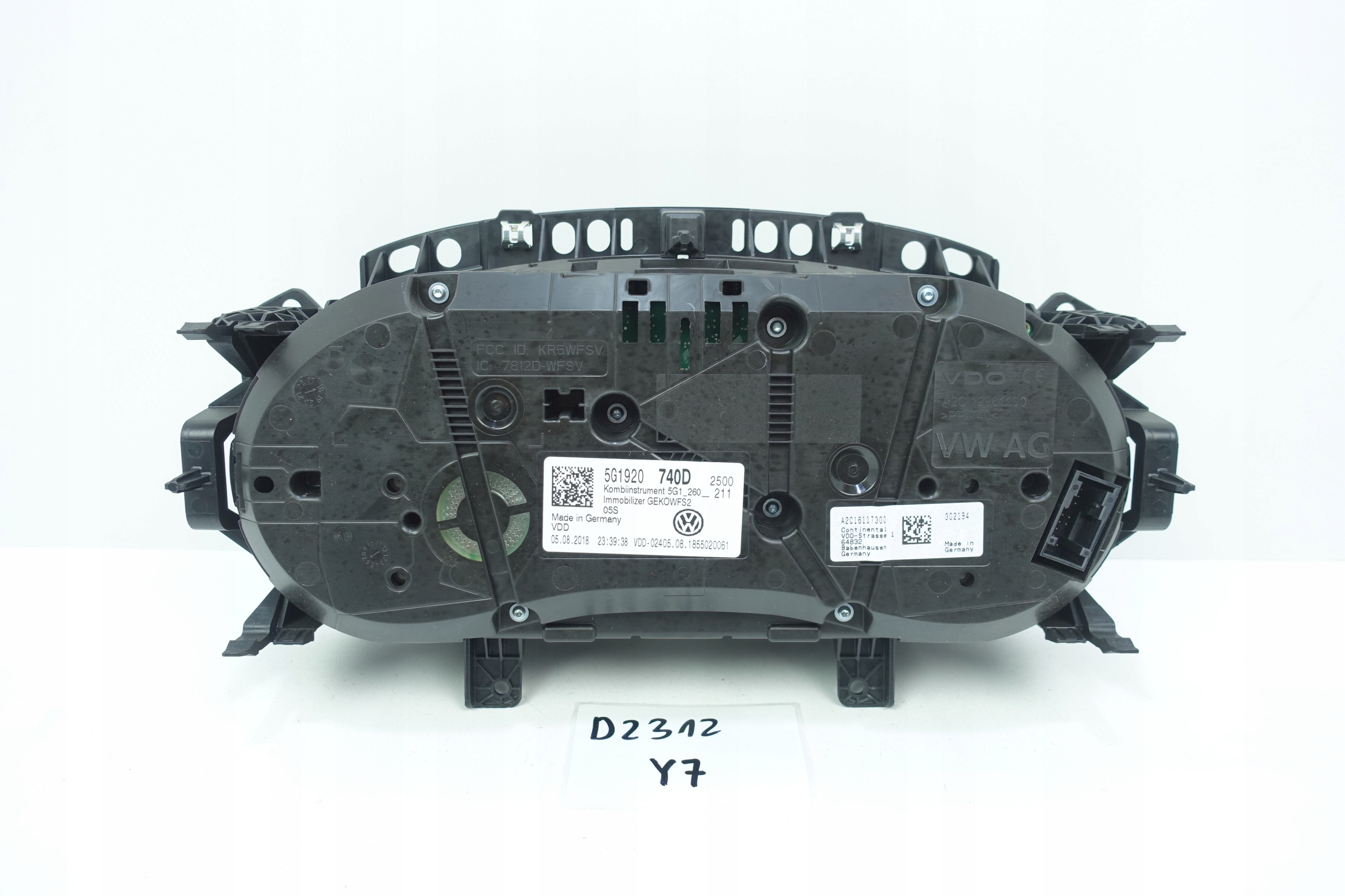 dials dials VW GOLF VII 7 5G 56510KM 5G1920740D