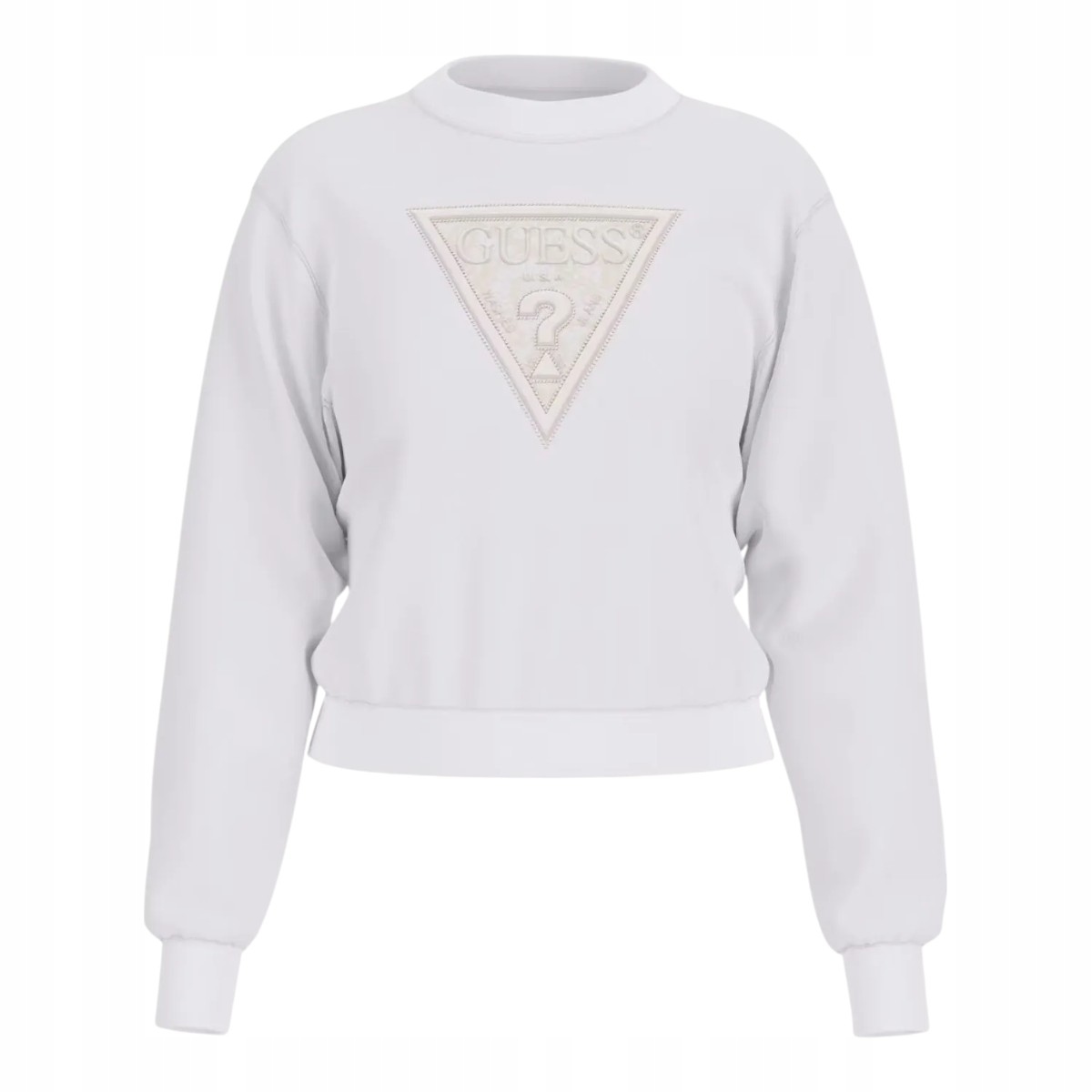Guess Mikina Cn Ls Lace Triangle Bílá vel. S