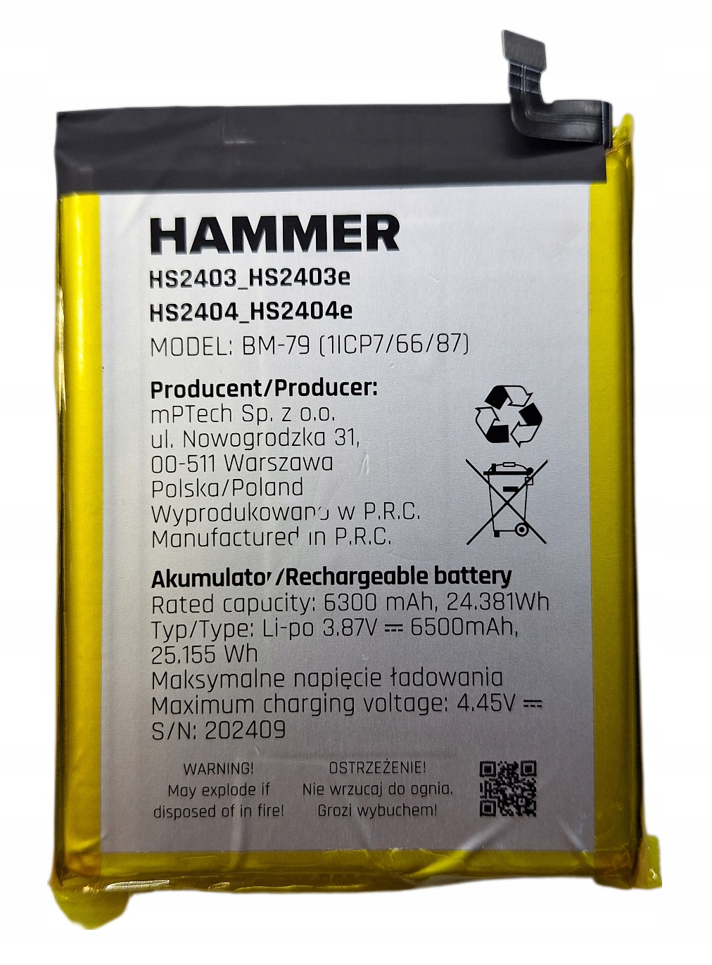 Nowa Bateria BM-79 Hammer Construction 2 Thermal