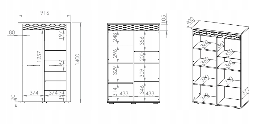 Meblościanka Zestaw Mebli Do Salonu 1 Dąb Artisan ARTEMIS ML