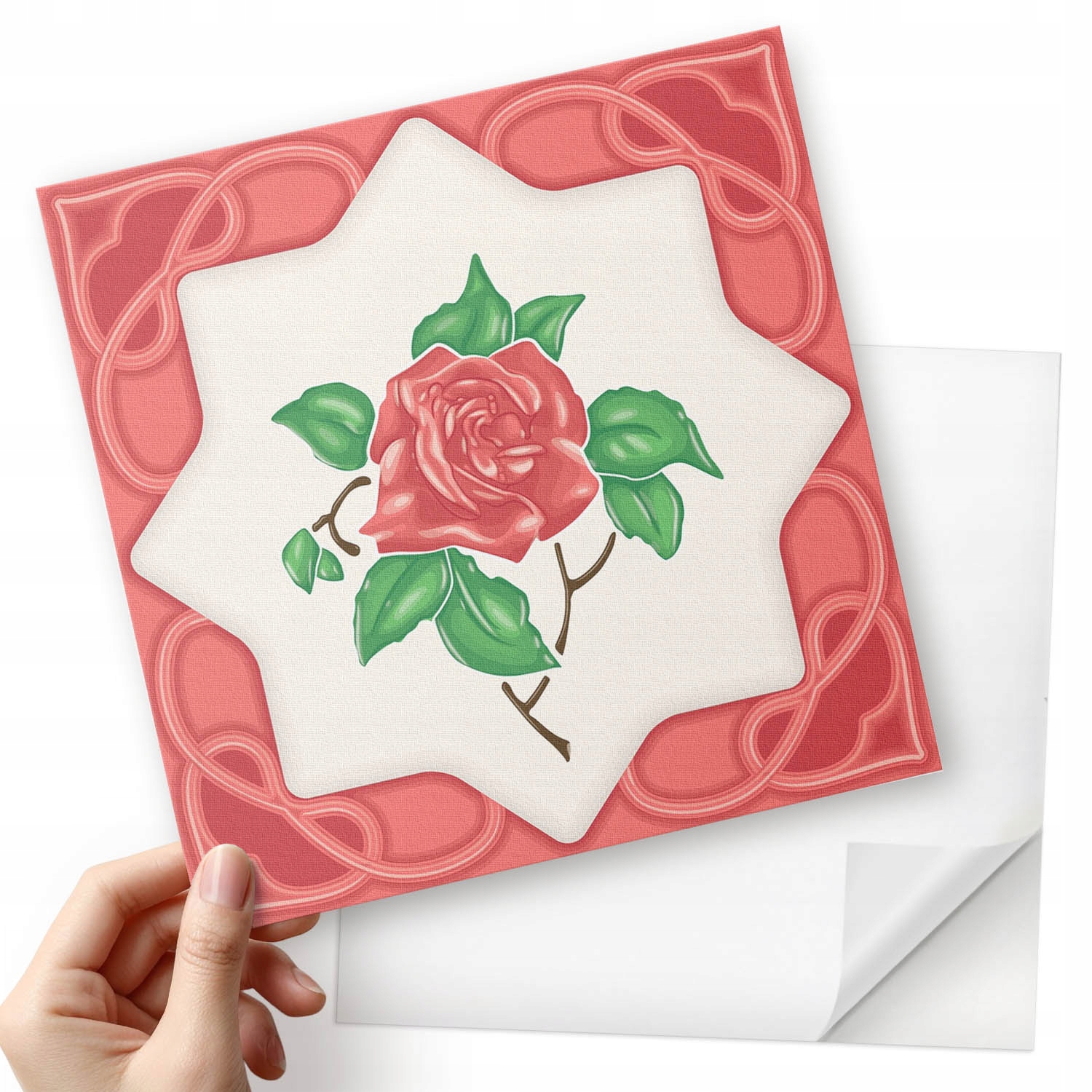 Vinylové dlaždice S Potiskem Rostlinný motiv ve stylovém provedení 20x20x20 cm
