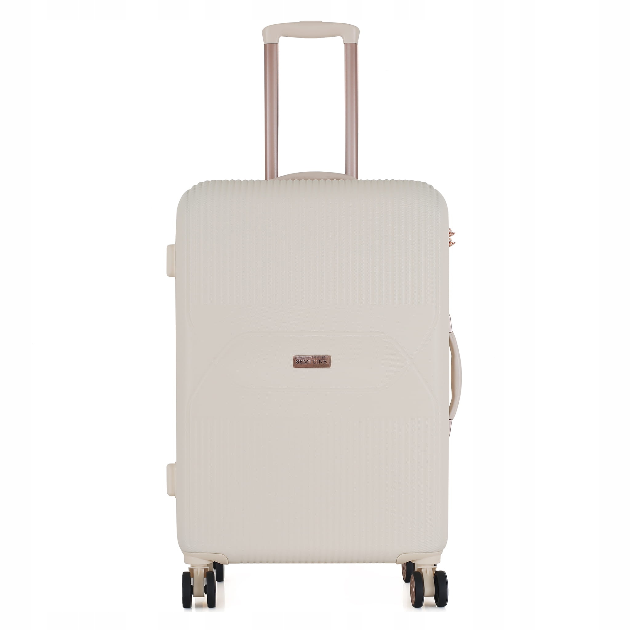 Střední tvrdá kufrová taška 24“ Abs Semi Line T5786-2 ecru