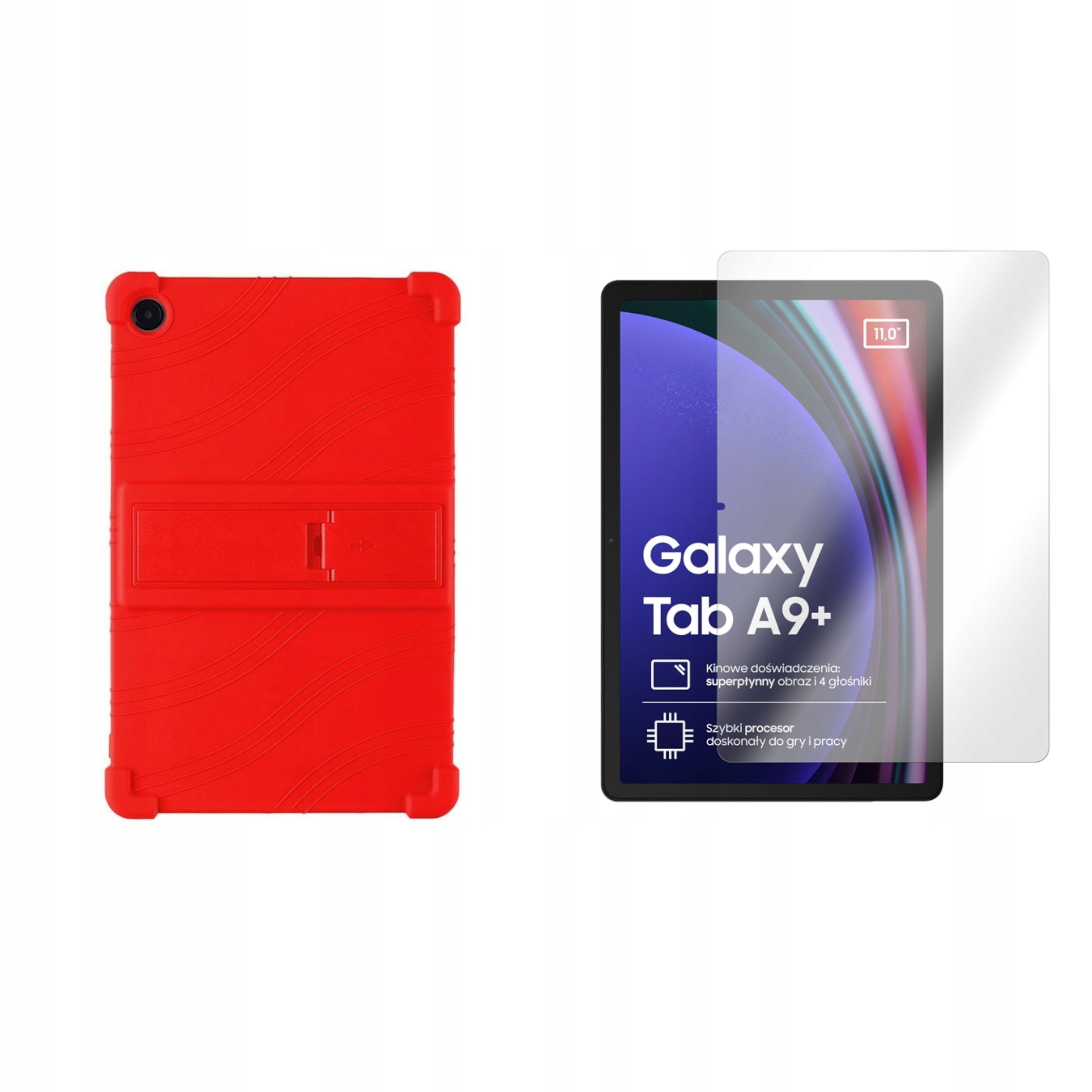 Etui do Samsung Galaxy Tab A9+ A9 Plus A11+ A11 Plus Silikon Case i Szkło