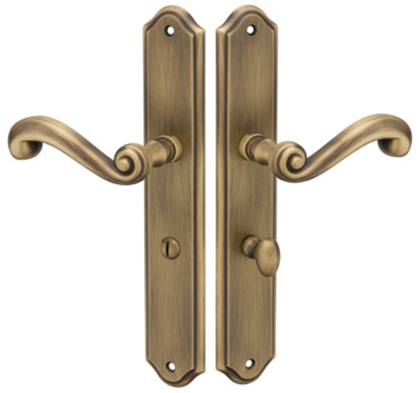 Kľučka na štítku Tupai 704-77, Wc zámok, antická matná patina