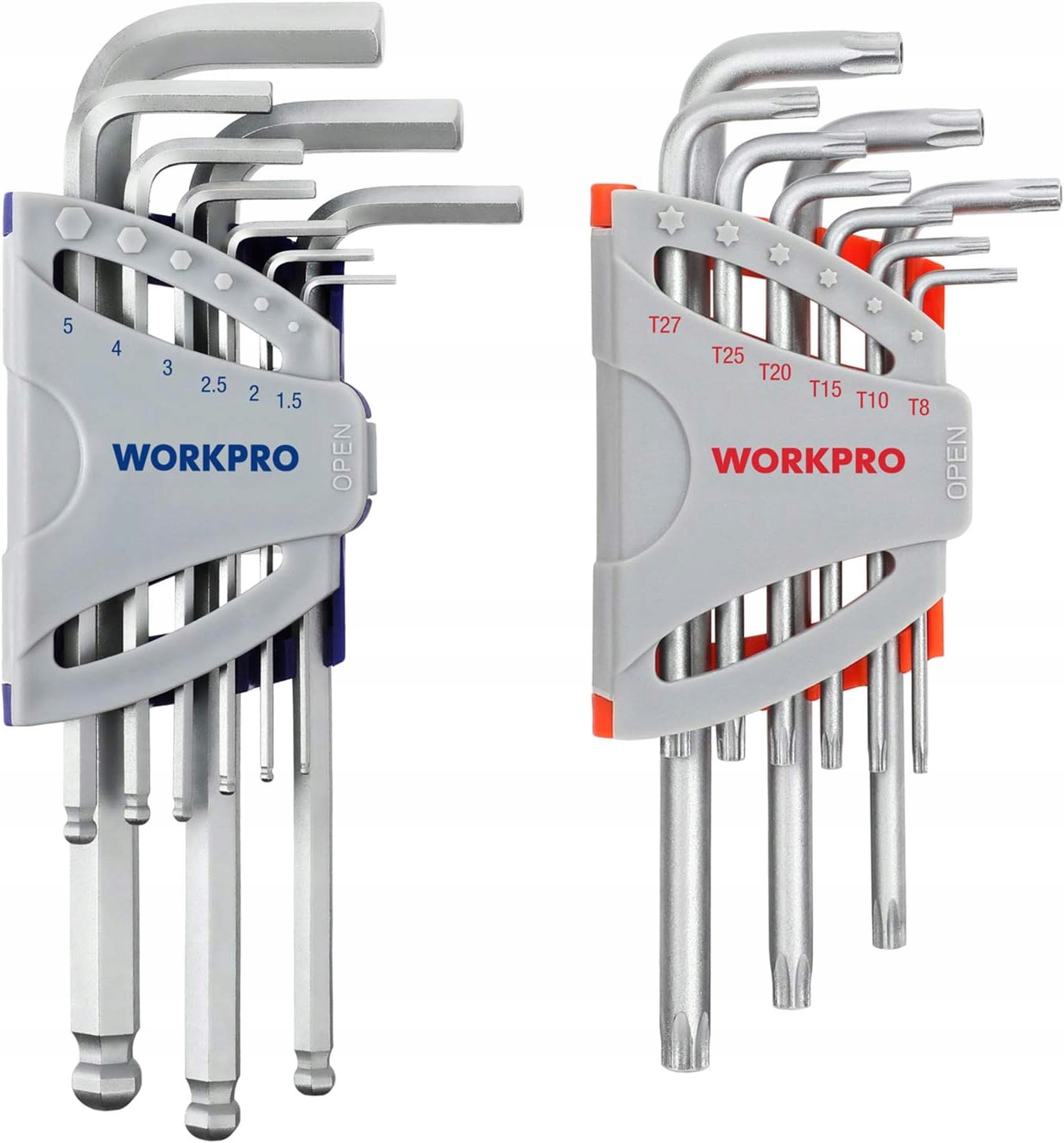 WORKPRO 18-częściowy zestaw kluczy sześciokątnych