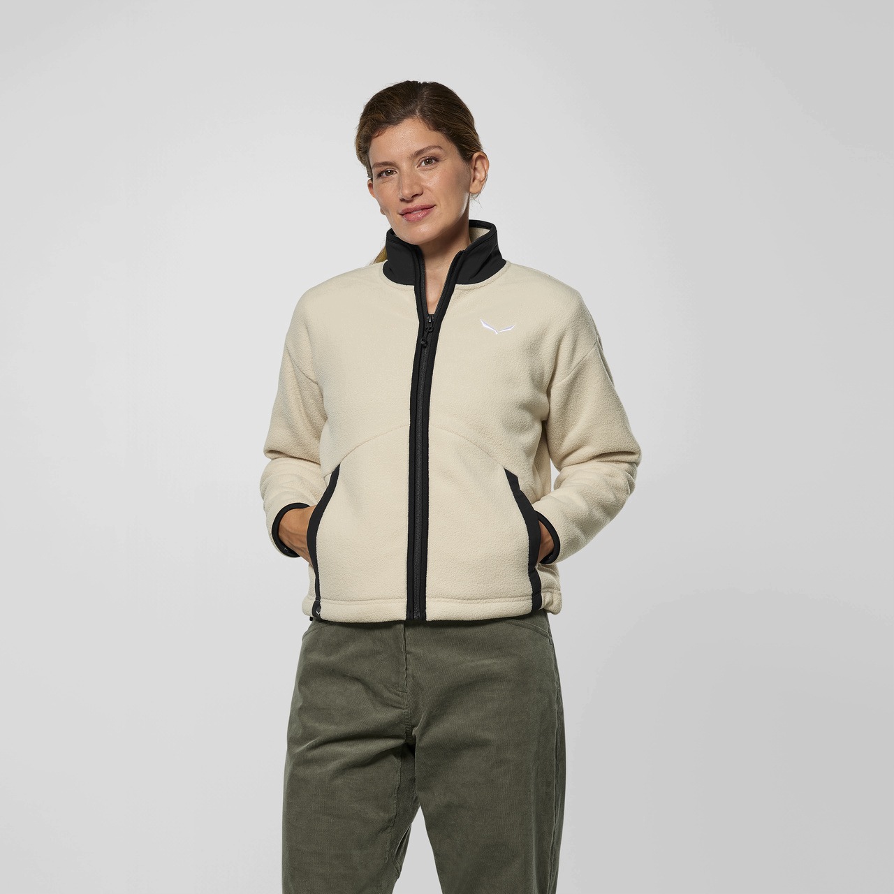 Salewa Mikina fleecová Fanes Full Zip 7260 Oatmeal S