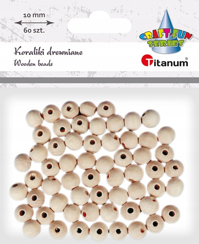 Koraliki Naturalne Drewniane 10 mm 60 szt.