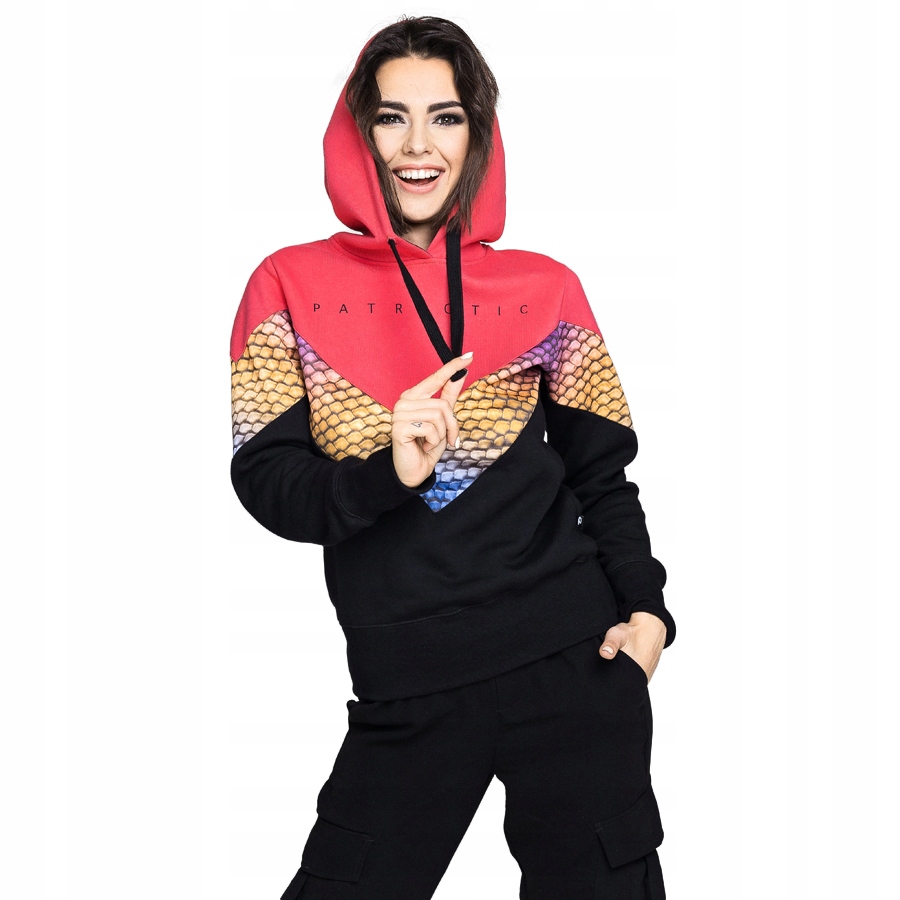 Mikina S Kapucí Patriotic Brave Tomboy Black-Pink vel. M