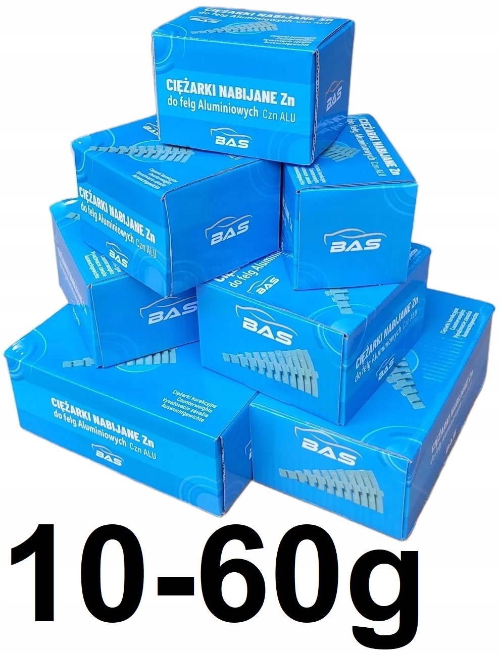 Sada nakládacích závaží pro hliníkové disky Alu Zn Zinek Bas 10-60 g 550 x