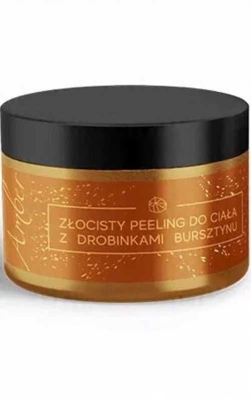

Złocisty peeling do ciała z drobinkami bursztynu