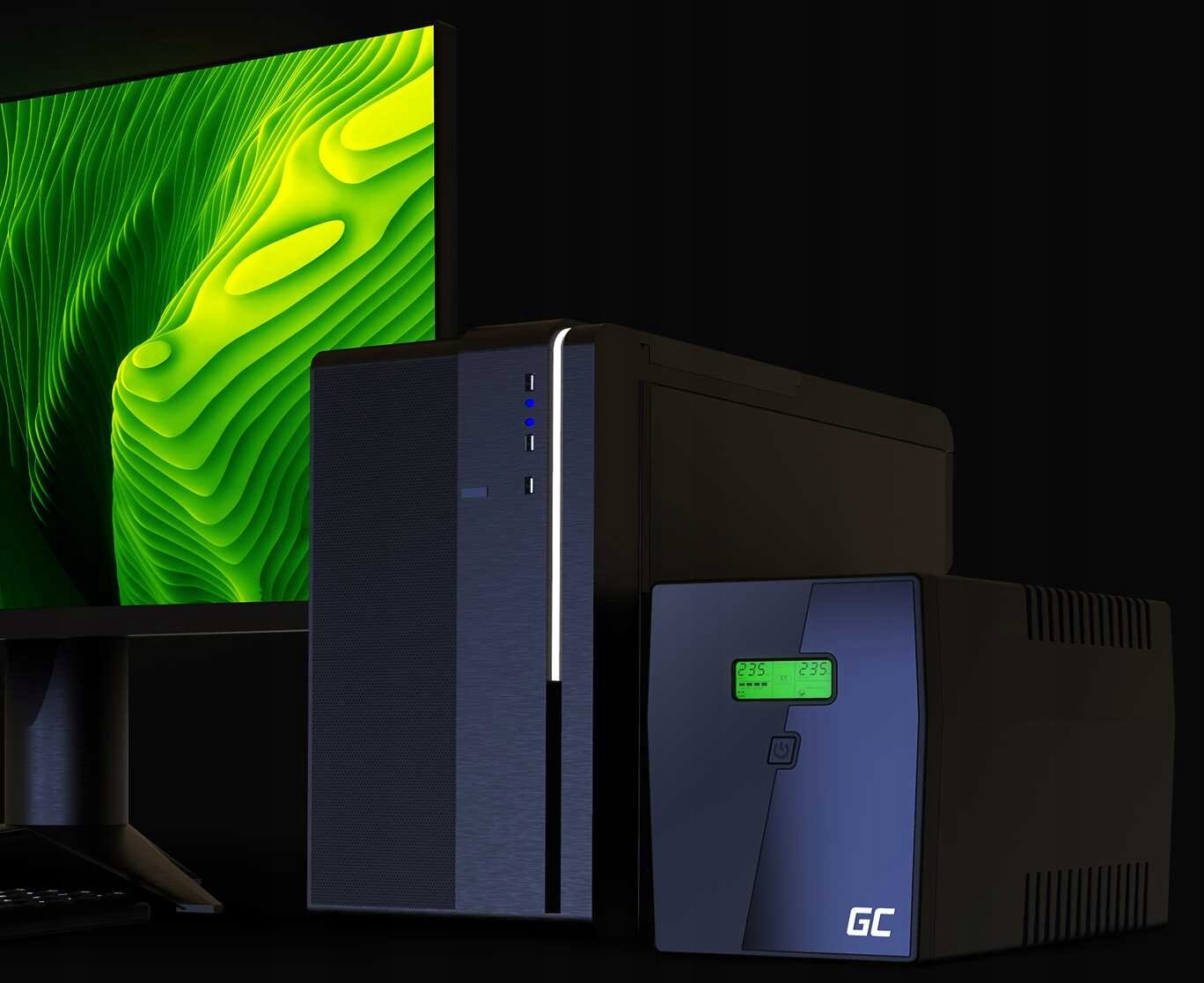 Zasilacz awaryjny UPS Green Cell Line-Interactive Microsine Pure Sinewave Moc skuteczna 1400 W