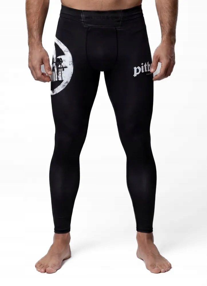 Pánské sportovní legíny Pitbull, přiléhavé kompresní legíny Logo Palms