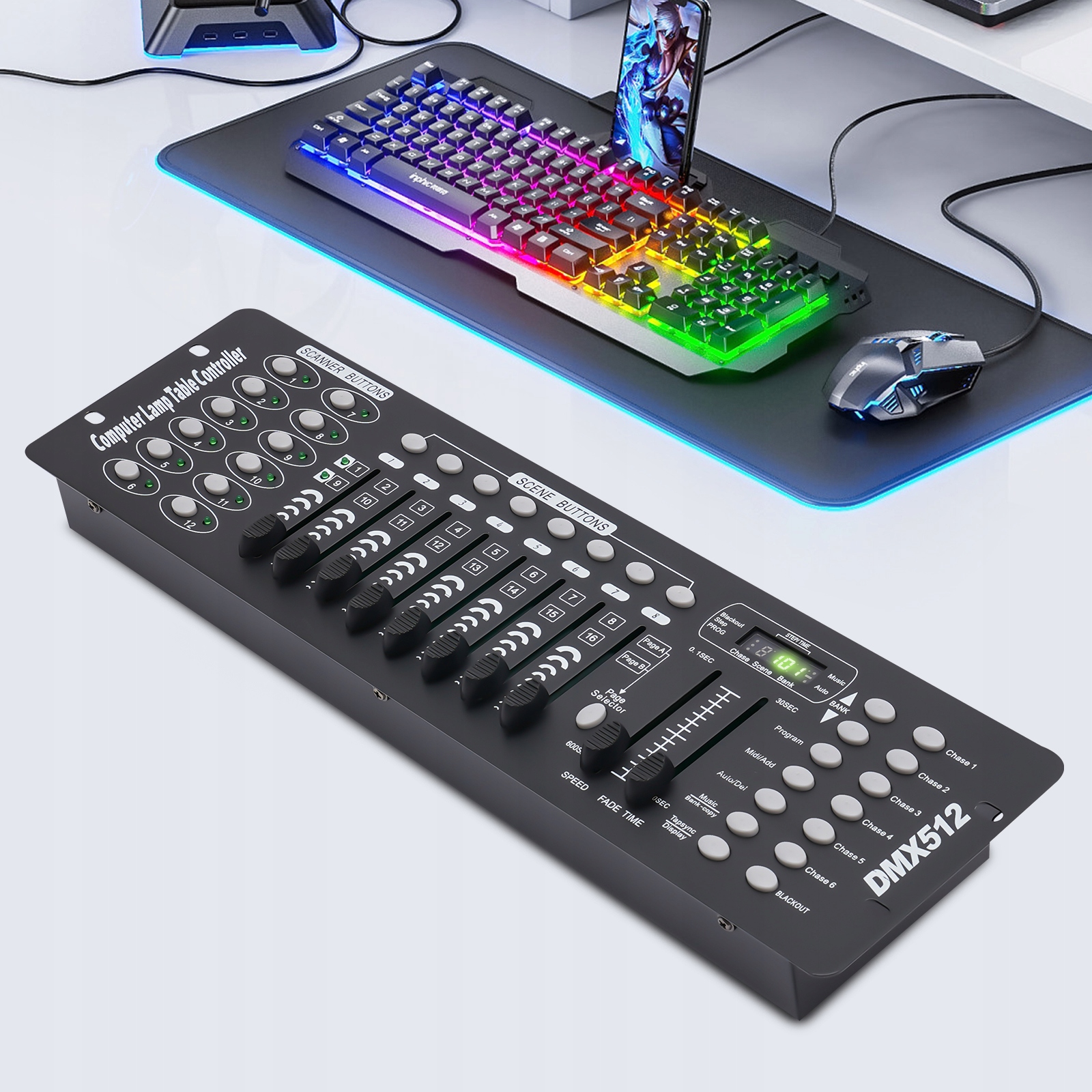 Kontroler oświetlenia scenicznego dyskotekowego 192CH DMX512 240 scen Kod producenta WSGYS85L