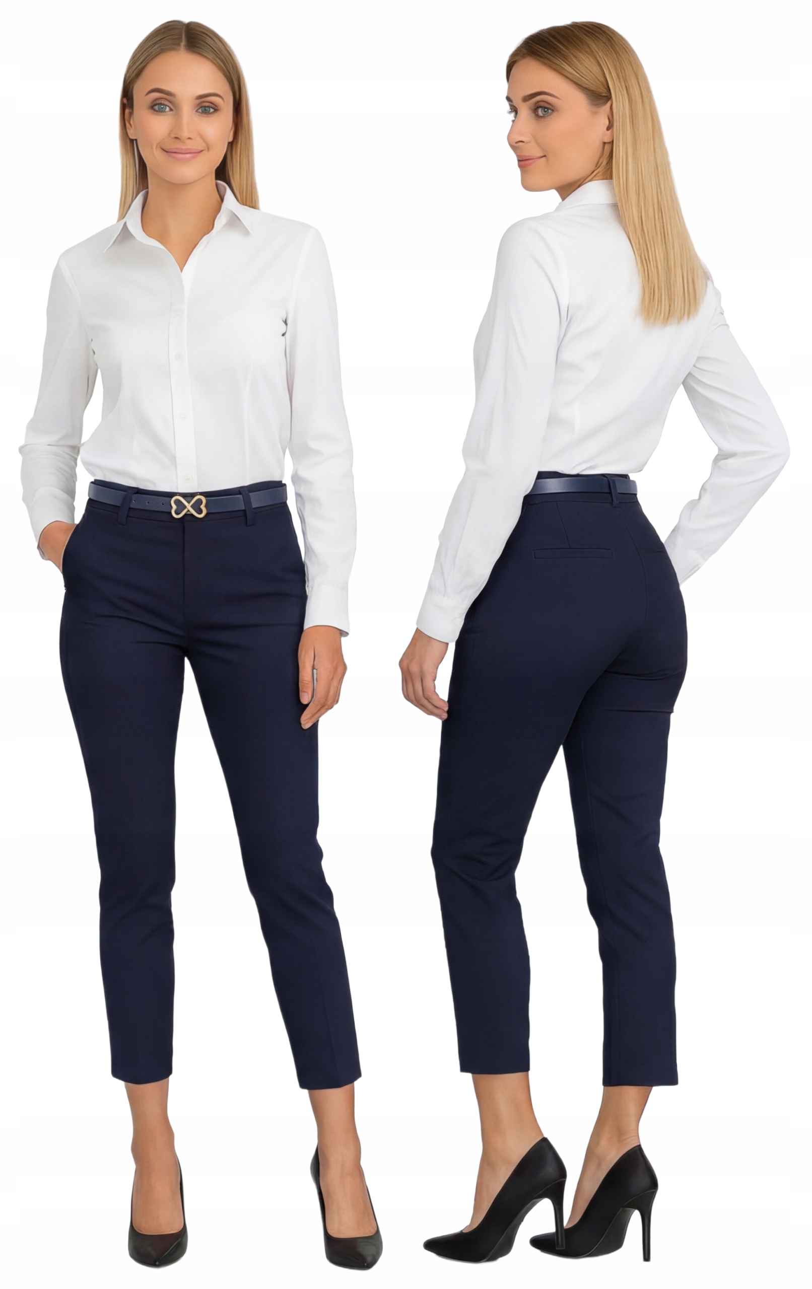 Elegantní Dámské Freesia Obchodní Kalhoty S Páskem 7/8 XL