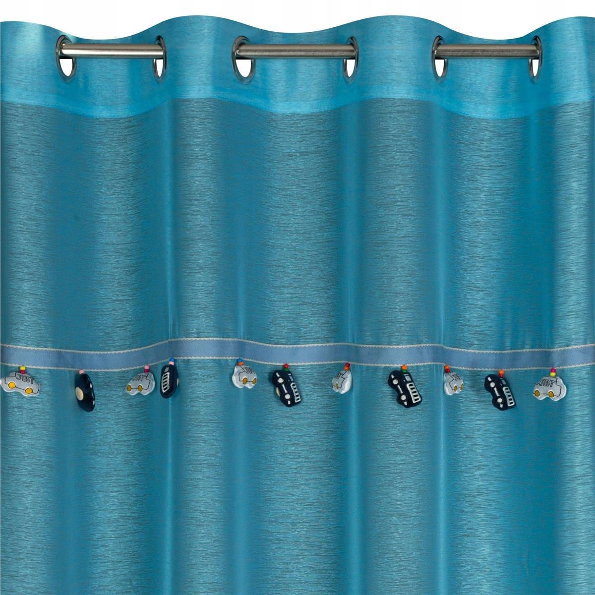 Hotová záclona na kolečkách autíčka 140x250 modrá