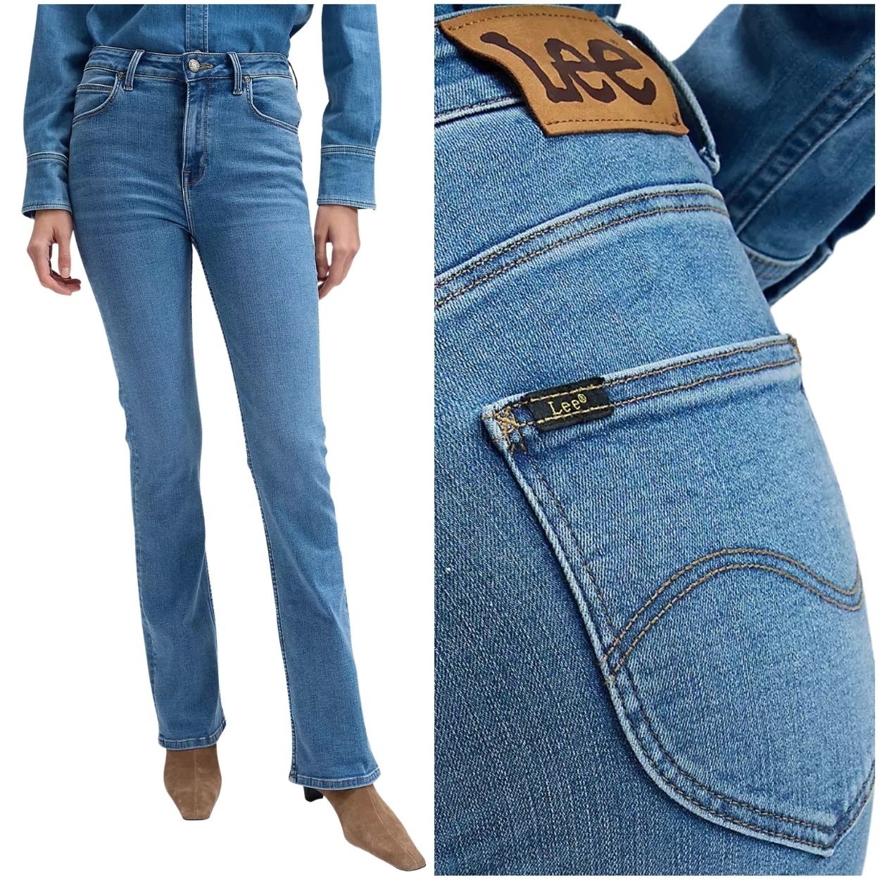 Lee Breese Boot bootcut Pond rozšiřitelné dámské džínové kalhoty W30 L31