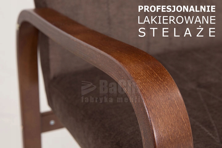 FOTEL GRANDE DLA SENIORA BRĄZ FINKA DO SALONU DO PRZEDPOKOJU DO POKOJU 48h Kolor korpusu orzech ciemny