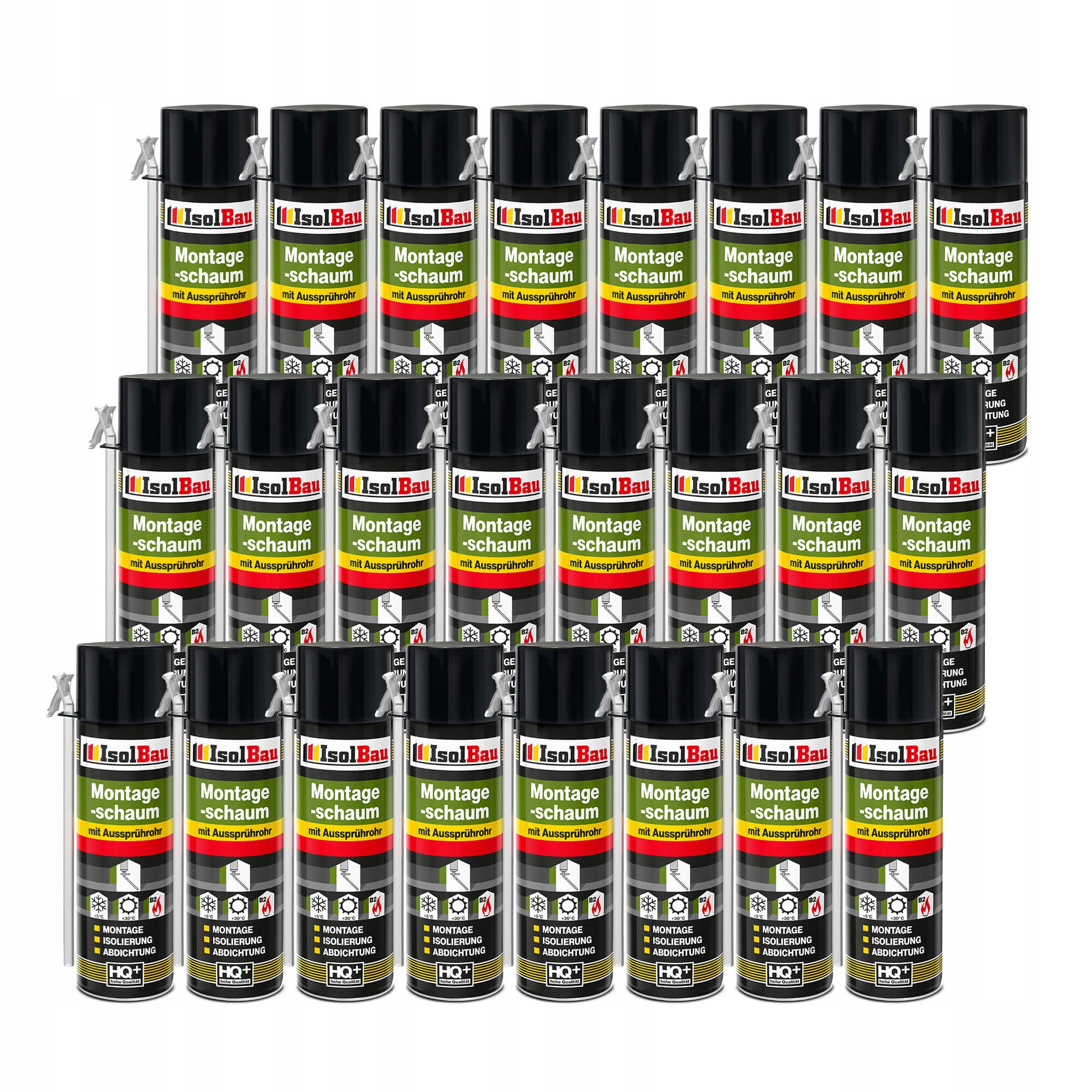 Montážní pěna Hadicová 24x 500 ml Výkonná B2 IsolBau Těsnící pěna