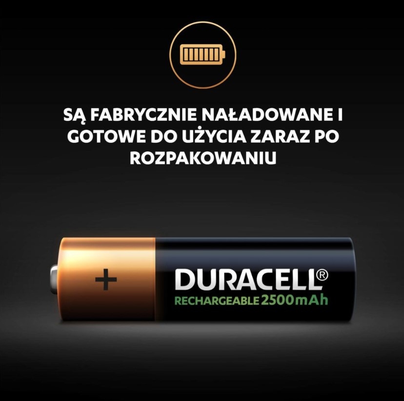Akumulatorki DURACELL Paluszki 2500 mAh R6 AA 4szt Kod producenta DX1500H