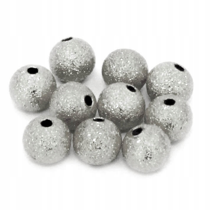 Kuleczki mrożone diamentowe 6mm 10szt srebrny cie