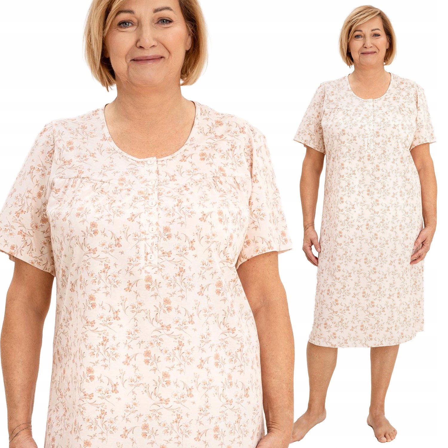 Regina košile dámská bavlna krátký rukáv 018 rozepínací meruňka 3XL