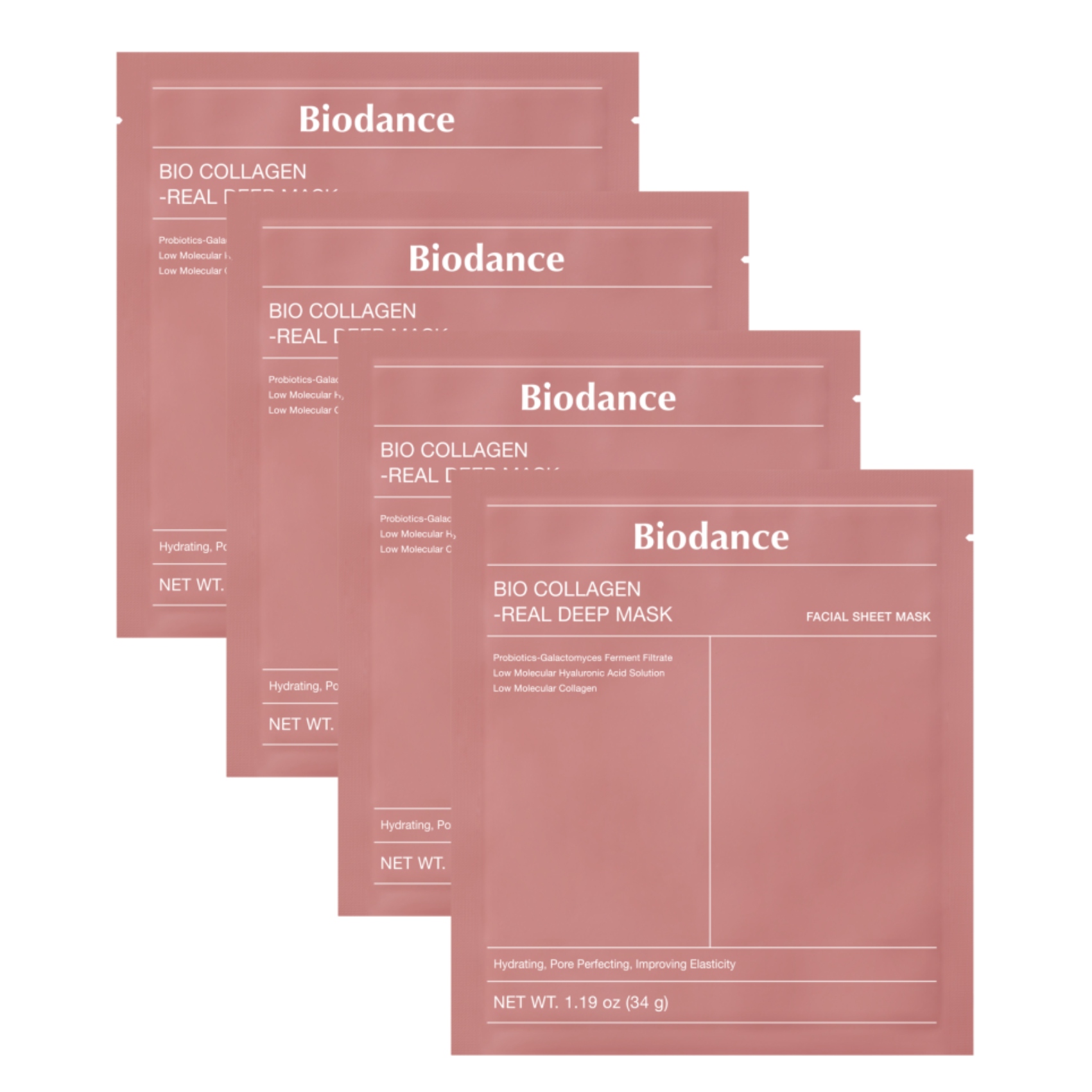 4x Biodance maska na obličej Bio Collagen Real Deep 34 g