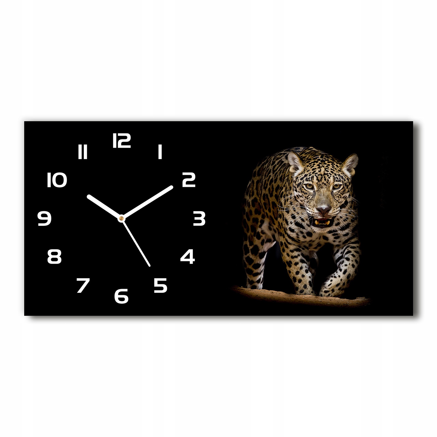 

Nowoczesny zegar ścienny, szklany Jaguar 60x30 cm