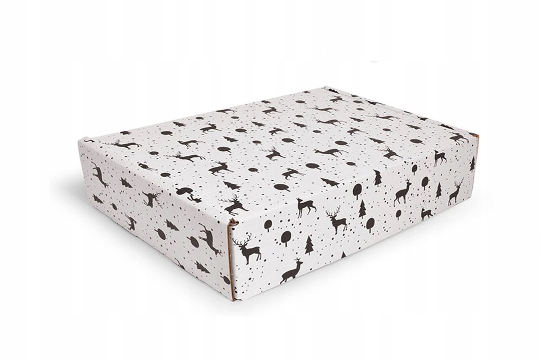 

Karton 430x330x80 mm z nadrukiem świątecznym biały