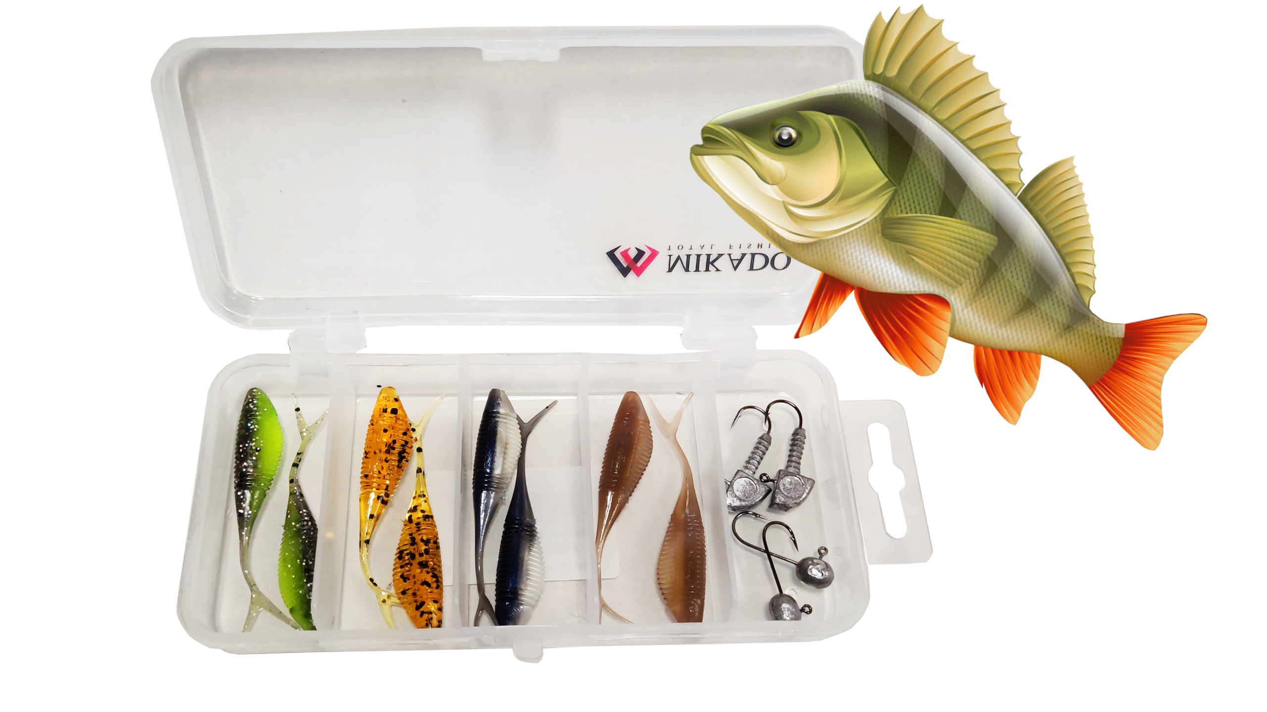

Zestaw na Okonia Fish Fry 5.5cm pudełko Mikado - A