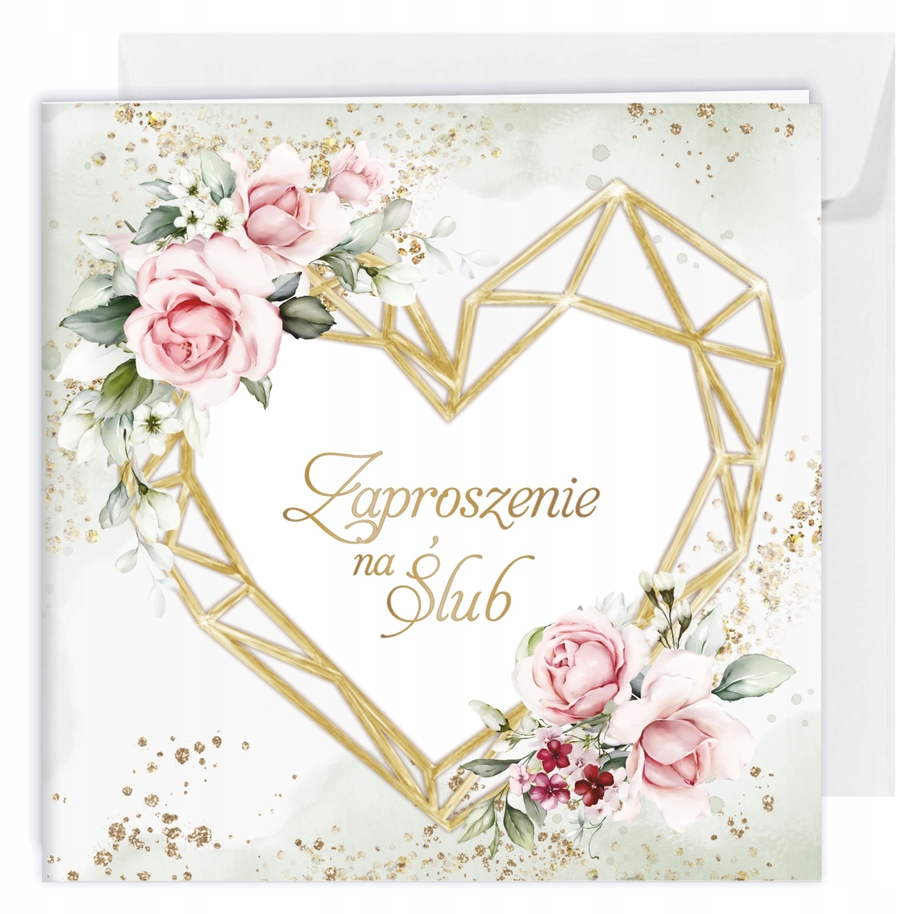 ZAPROSZENIA ŚLUBNE SERCE, KWIATY SERIA "Z" Marka inny