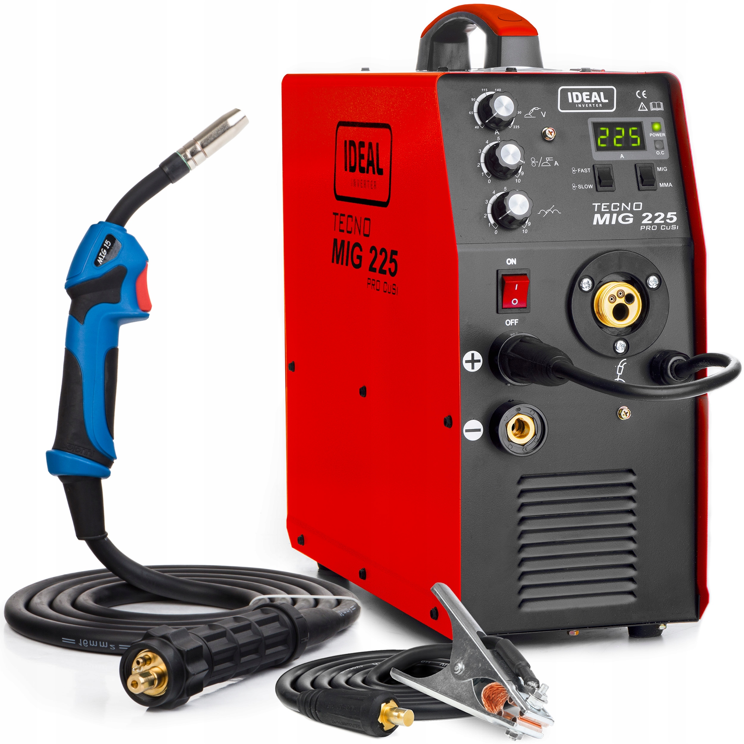 Invertorová Svářečka Ideal Mig 225 Pro Mag Mma Tig Alu 225A 230V