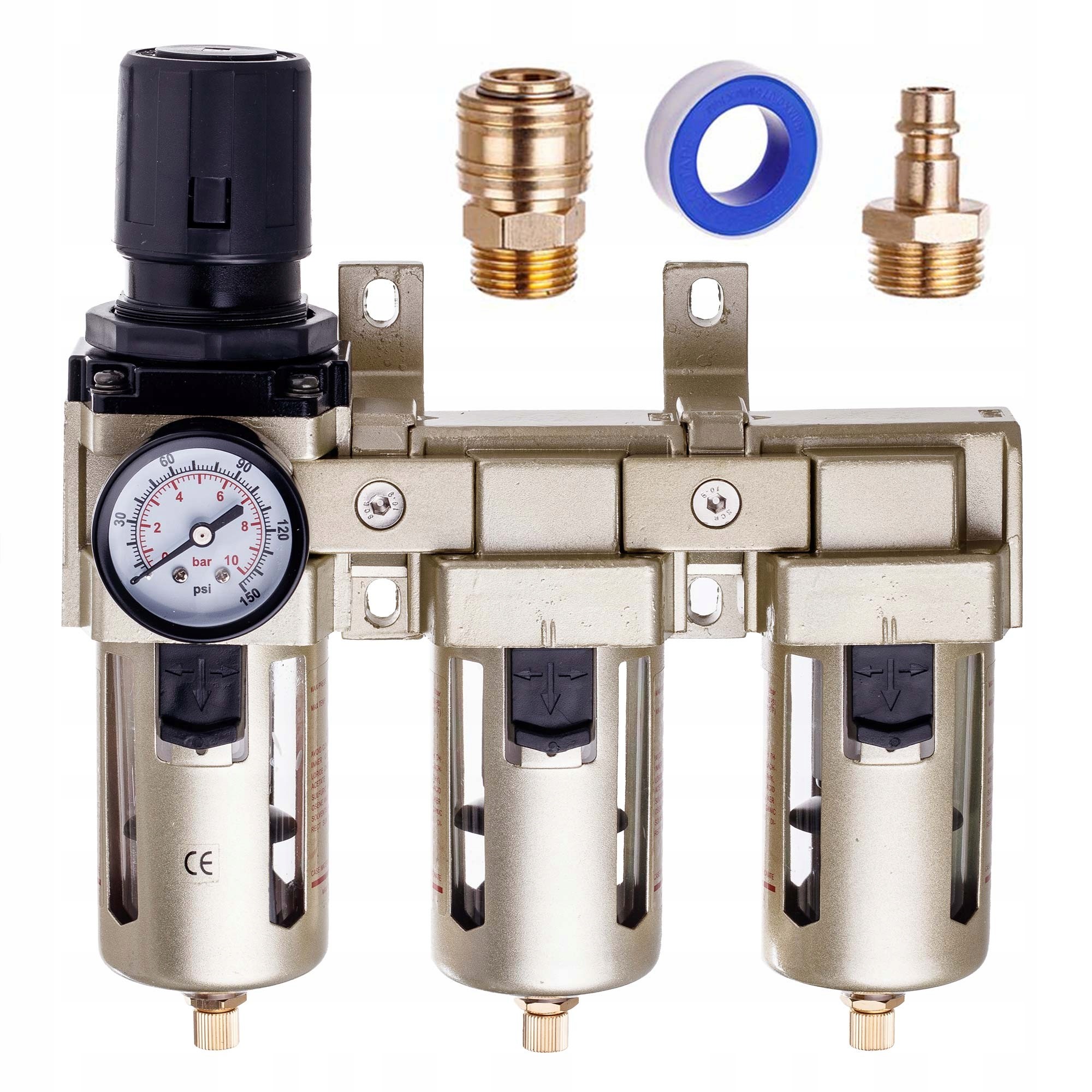 Přesný vzduchový filtr 0,5+2+5 um 1/2" Odvodňovač Redukční stanice Spojky