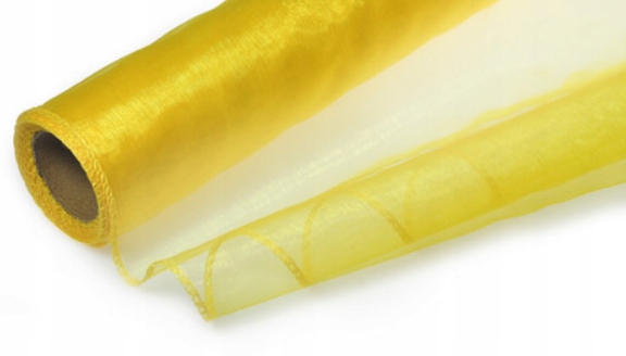 

Organza organtyna obszywana 40cm/8m Ślub Żółta