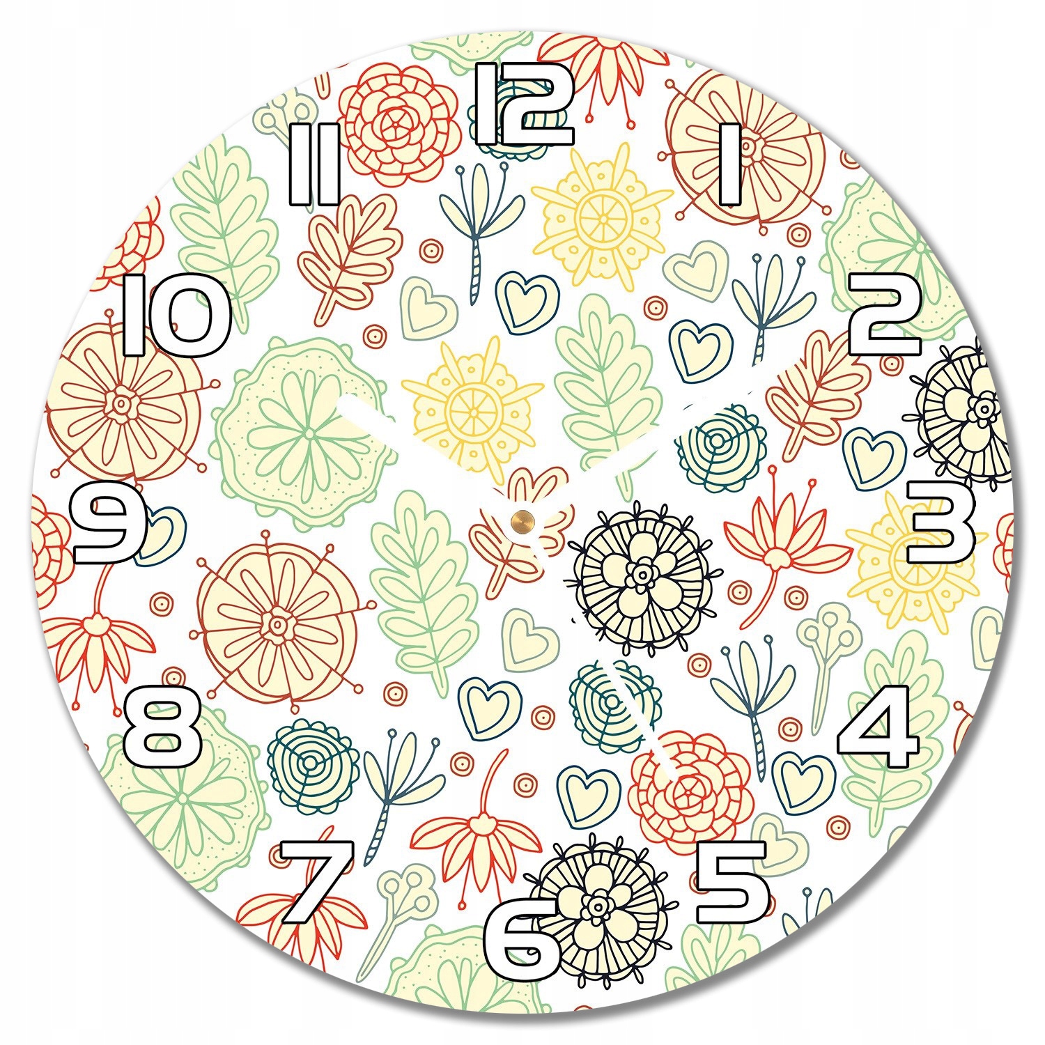 

Nowoczesny wiszący zegar Kwiaty i Serca f30 cm