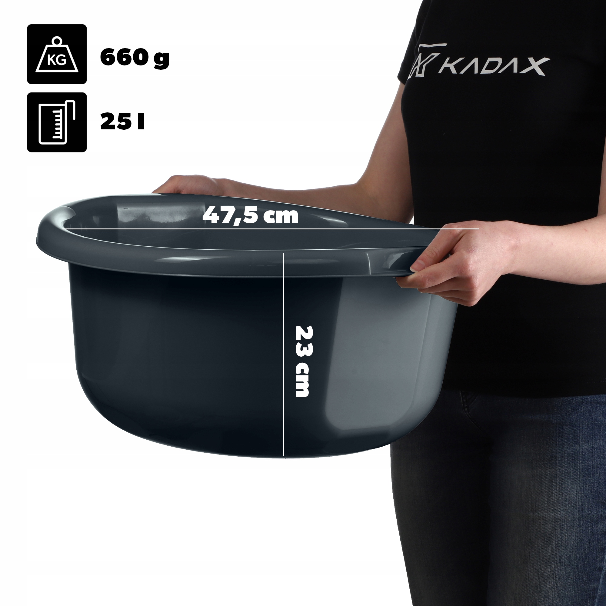 MISKA PLASTIKOWA OKRĄGŁA 25 L NA PRANIE MIEDNICA DUŻA Z UCHWYTAMI Kod producenta K9532