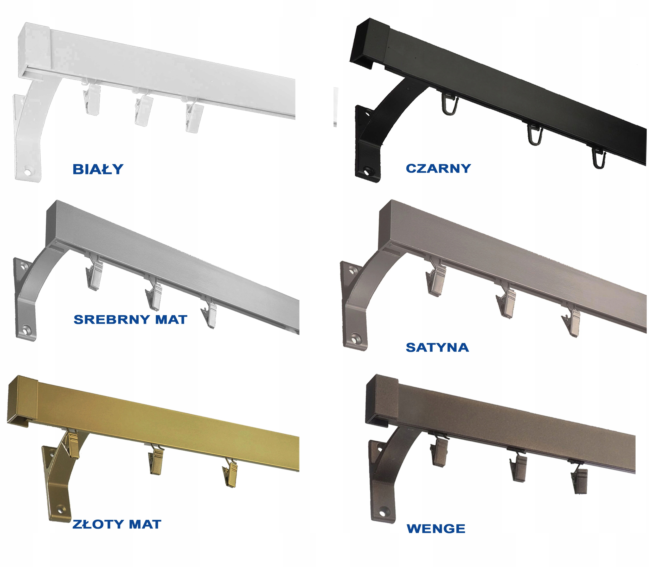 KARNISZ SZYNA ALUMINIOWA POJEDYNCZA 310 6 KOLORÓW Marka FajnyDom