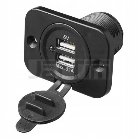 

Podwójne Gniazdo 2x Usb Do Zabudowy 3100mA 12V/24V